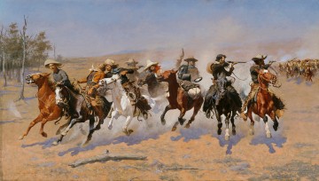 Frederic Remington Painting - a dash for the timber 1889 Frederic Remington